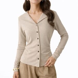 OGL Oatmeal Button Down Shirt Size Small